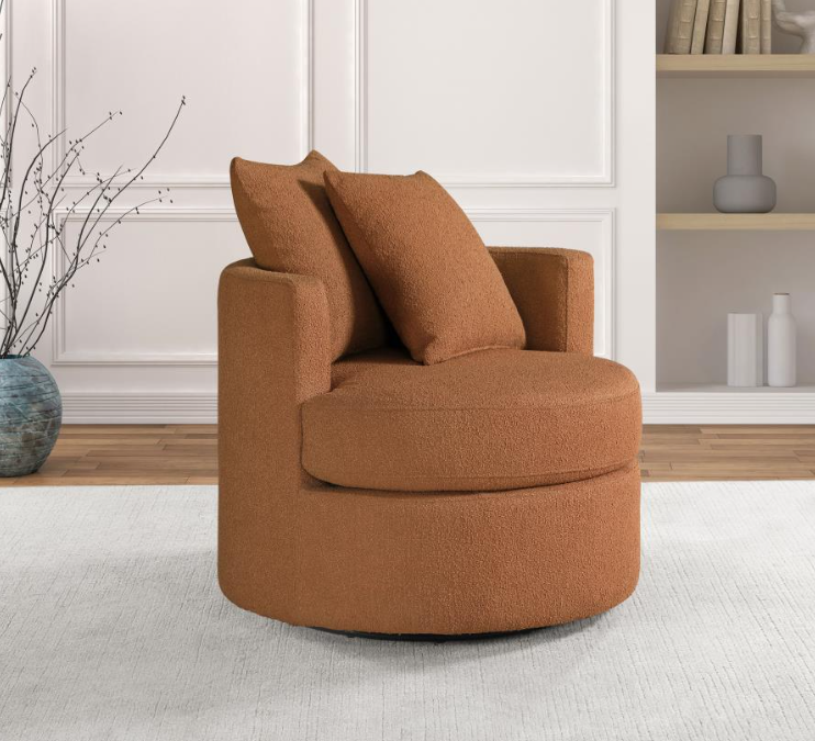 Debbie Upholstered Swivel Accent Chair