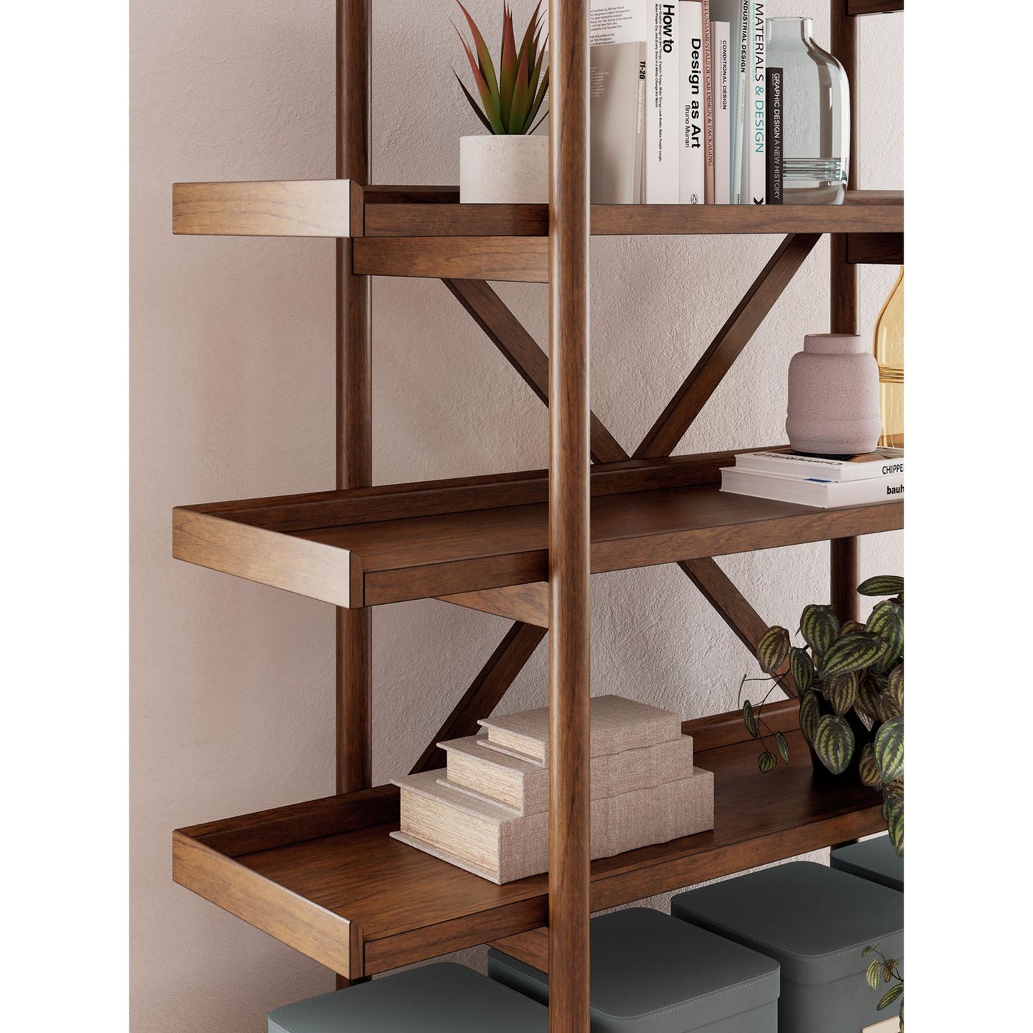 Lyncott Bookcase - Brown