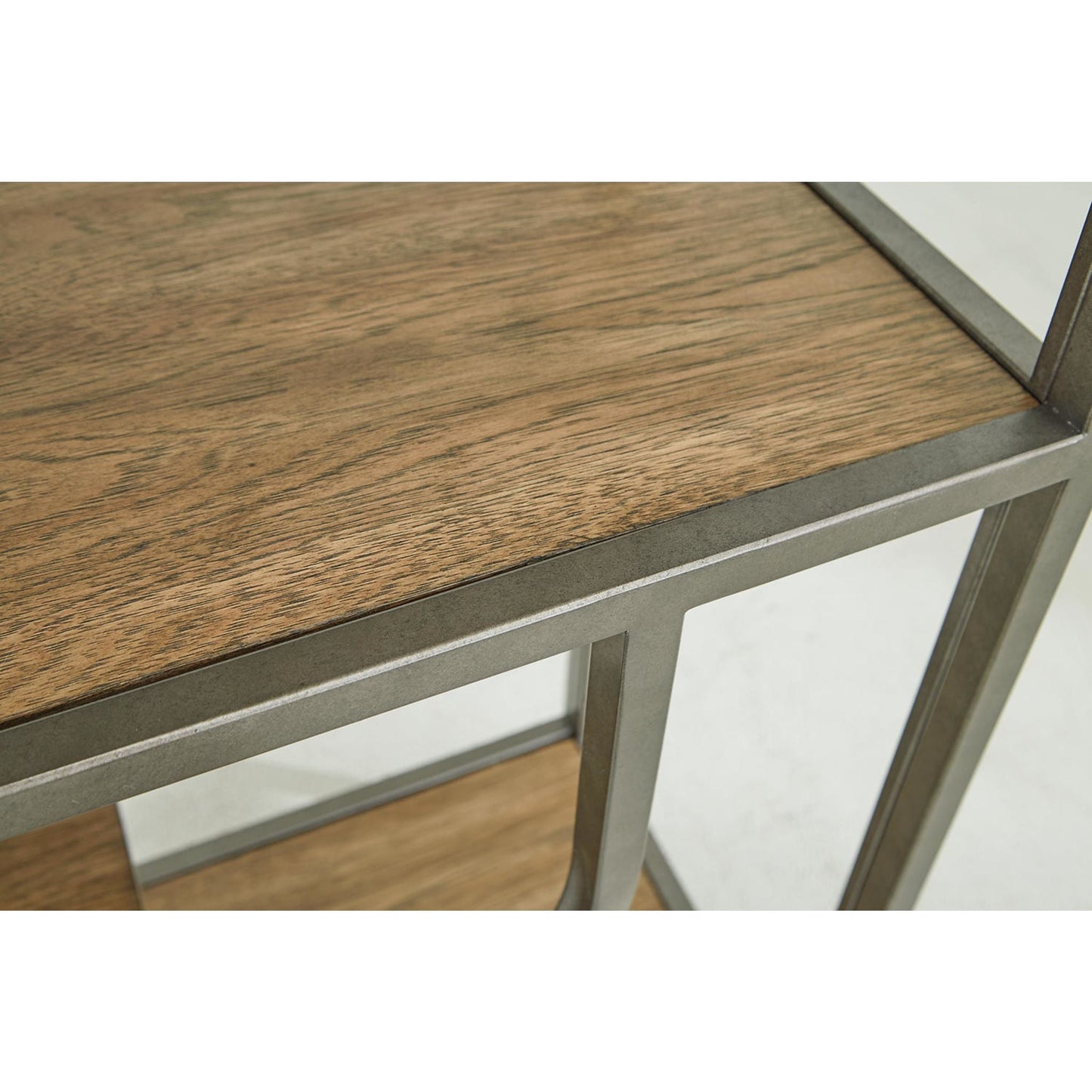 Jaddon Bookcase - Brown/Antique Silver
