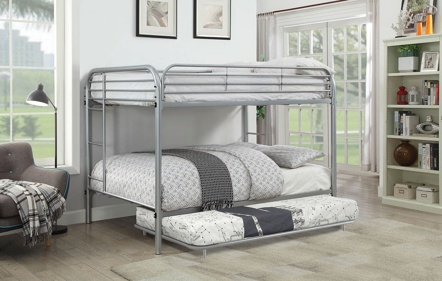 Opal Silver Full/Full Bunk Bed