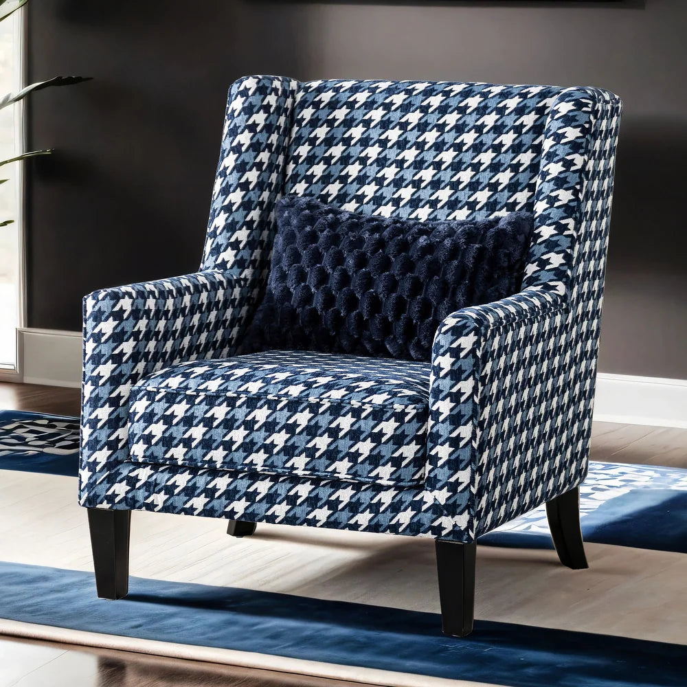 Colindale Collection Transitional Accent Chair, Gray/Blue