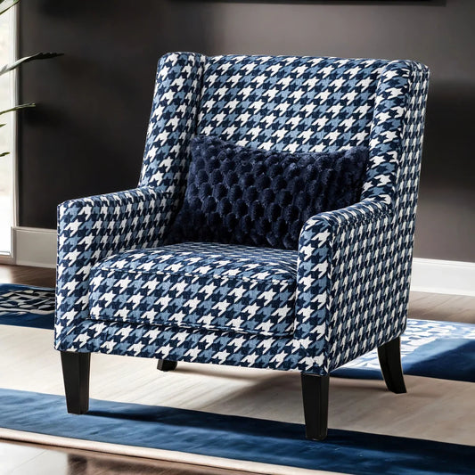 Colindale Collection Transitional Accent Chair, Gray/Blue