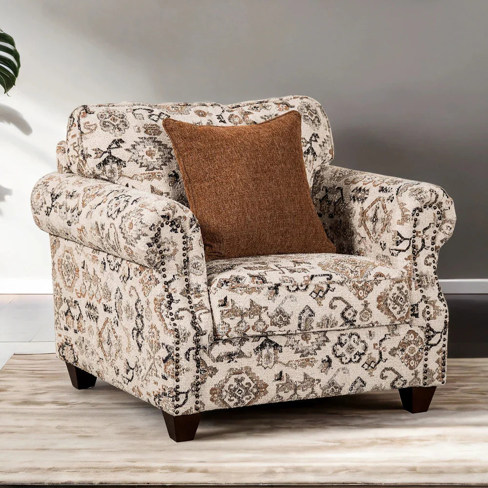Buckhurst Transitional Accent Chair, Taupe
