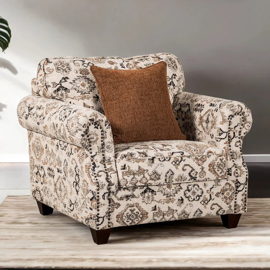 Buckhurst Transitional Accent Chair, Taupe