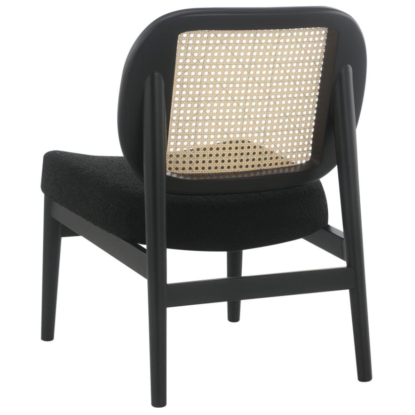 Rayo Rattan Cane Back Accent Chair with Padded Seat